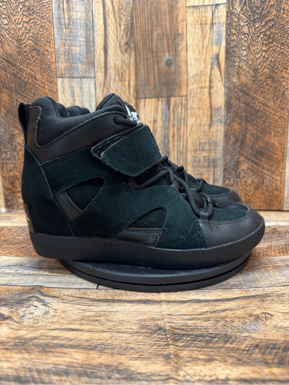 Sorel Black Suede Out n About Sport Wedge Bootie High Top Shoes Women’s US 8.5